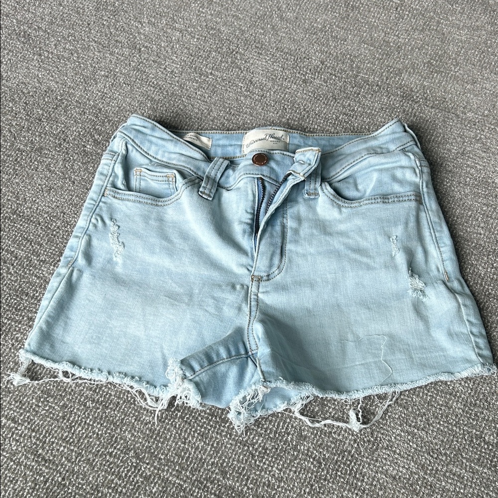 Universal Thread Light Blue Frayed Jean Shorts